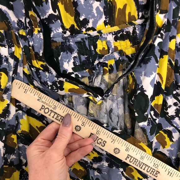 Marni Citrus Full Skirt Midi Dress Square Neck Fit Flare - Picture 13 of 16